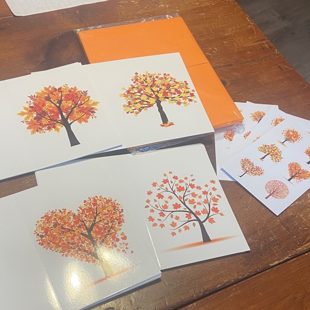 Autumn Tree Greeting Cards Set